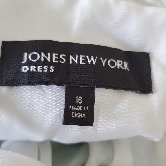 Jones‎ New York Chiffon Babydoll Bandage Dress Cocktail Party Turquoise Size 16 - Picture 16 of 16